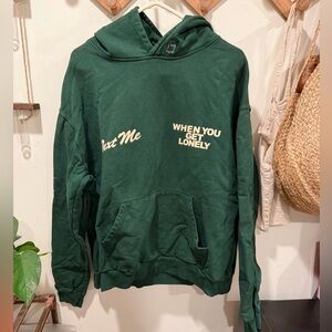 Lonely ghost Green hoodie Large